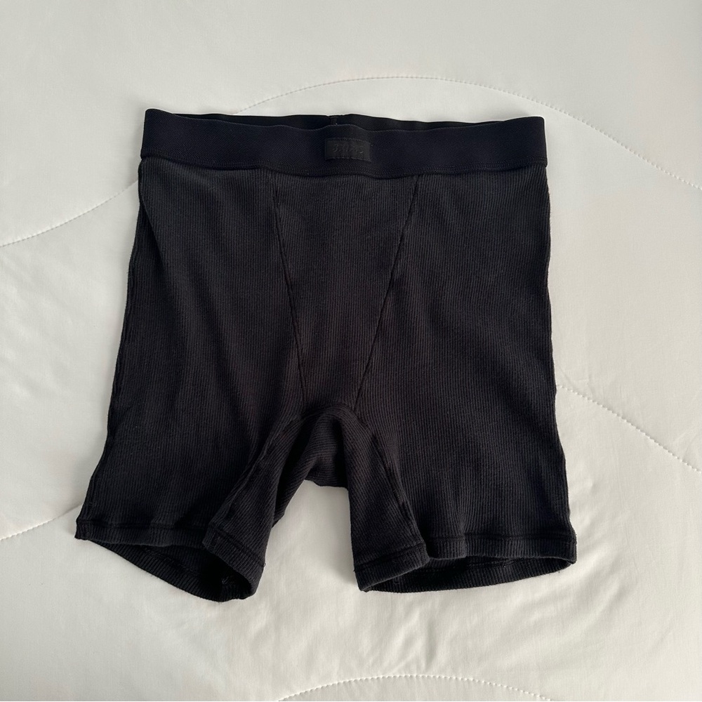 Black SKIMS Cotton Rib Boxer